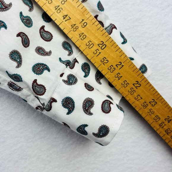 Tayion by Montee Holand Mens Sz XL Paisley Long Sleeve Button Up White Shirt - Picture 8 of 8